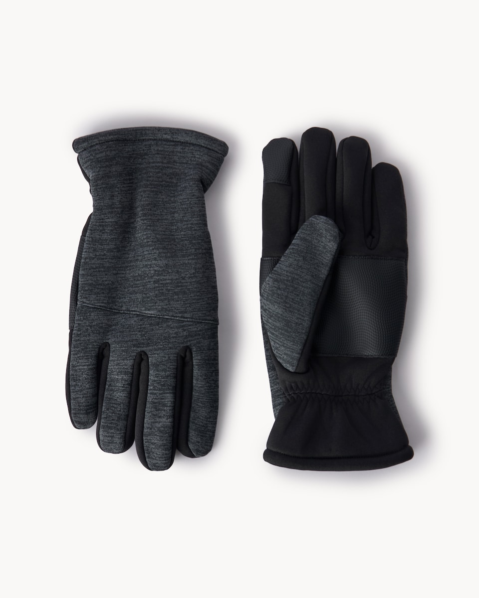 image 1 of F&F Textured Touch Screen Gloves in Black