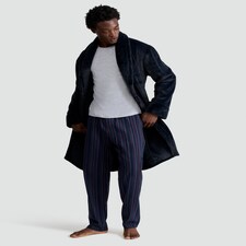 F&F Fleece Shawl Collar Dressing Gown in Navy