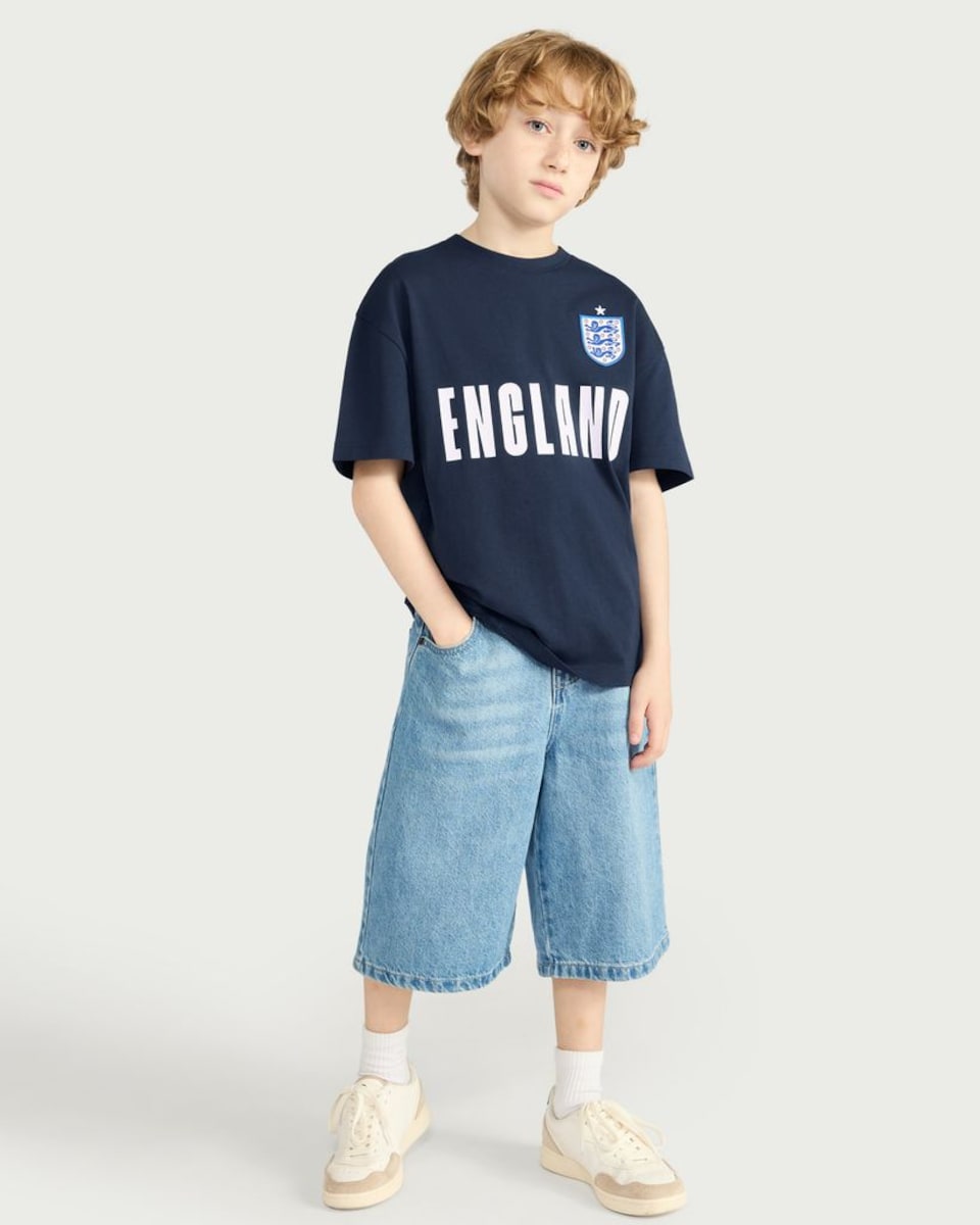 image 1 of England Pure Cotton T-Shirt in Navy