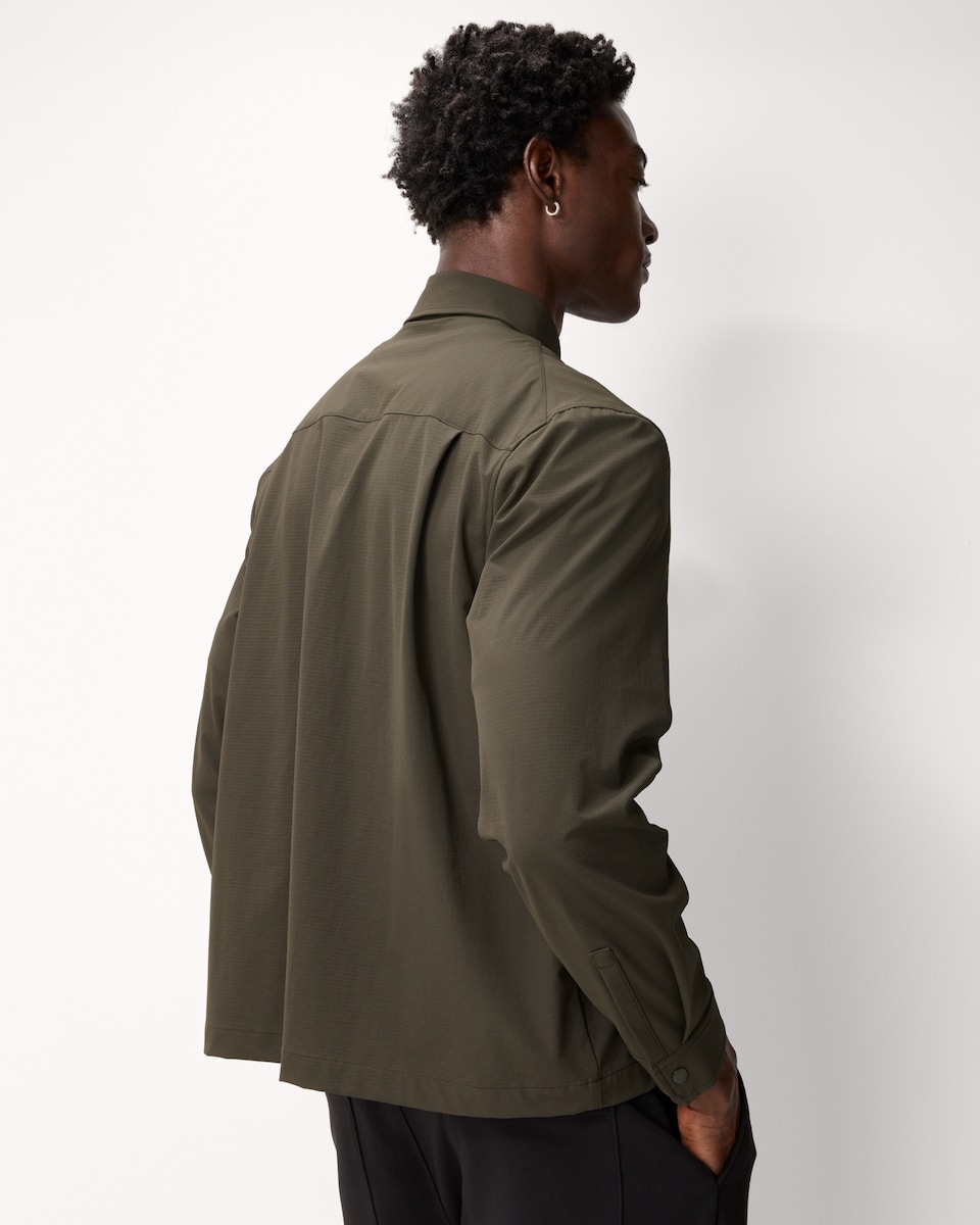 image 1 of The F&F Edit Collared Shower Resistant Overshirt in Khaki