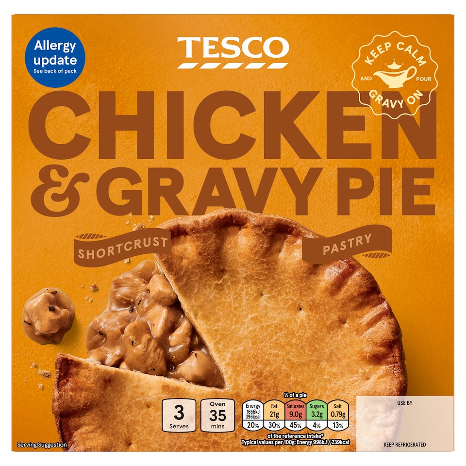 Tesco Chicken & Gravy Shortcrust Pie 500g