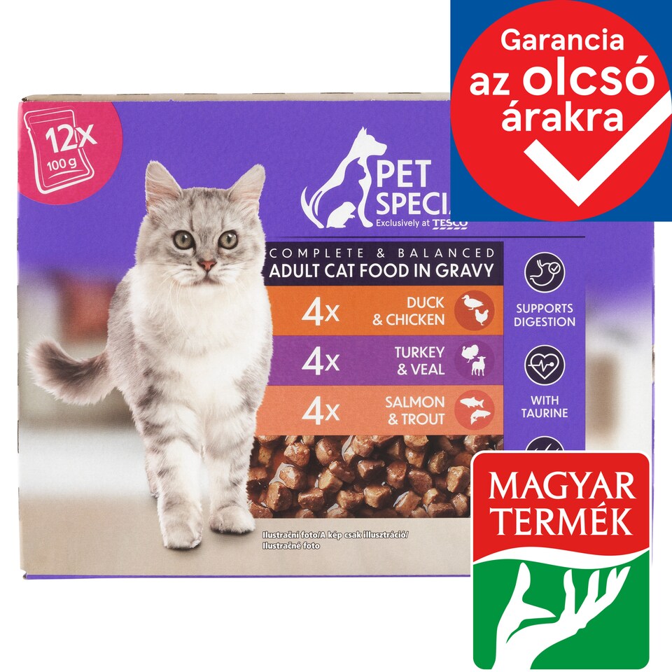 Pet Specialist teljes értékű állateledel felnőtt macskák számára falatok szószban 12 x 100 g 