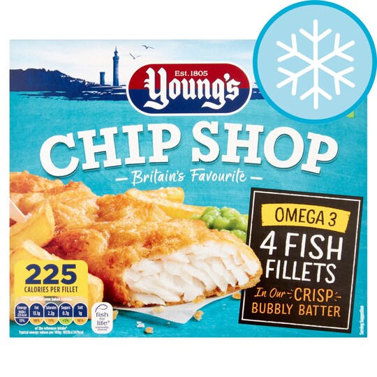 Youngs Chip Shop 4 Omega 3 Fish Fillets Tesco Groceries