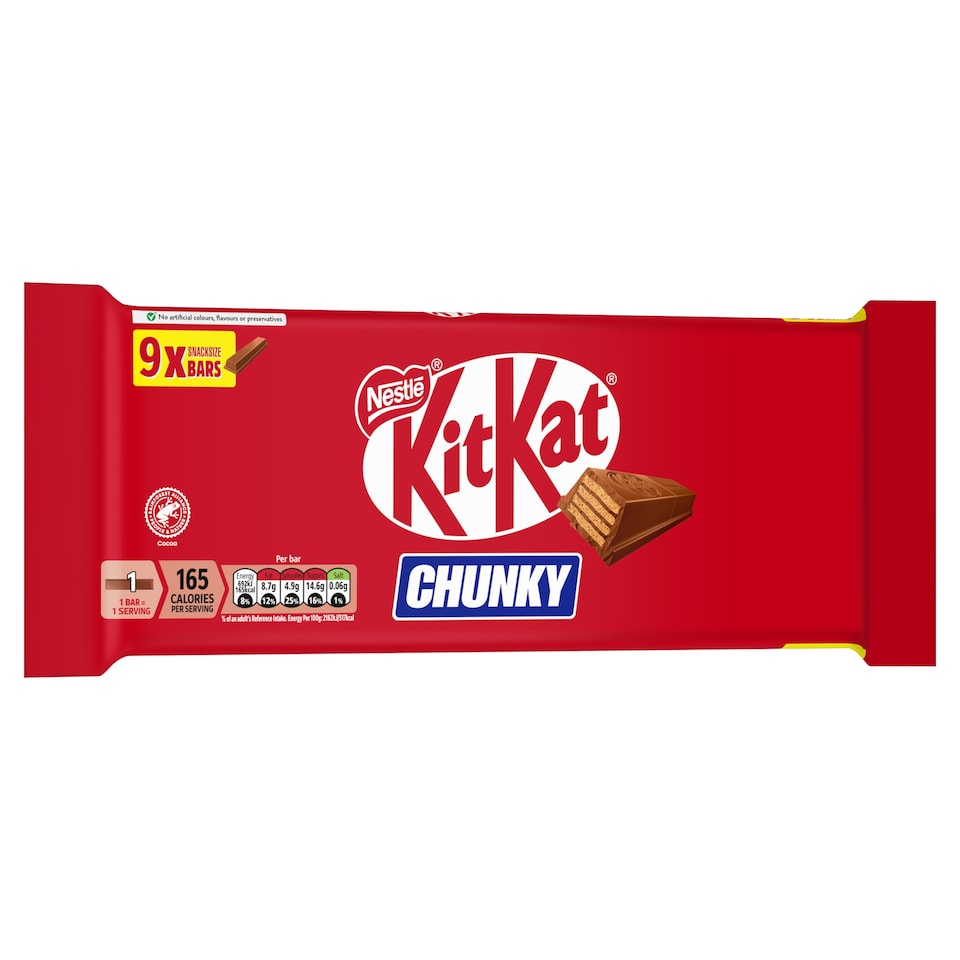image 1 of Kit Kat Chunky Milk Chocolate Bar Multipack 32g 9 Pack