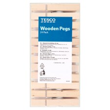 Tesco Wooden Storm Pegs 24 Pack