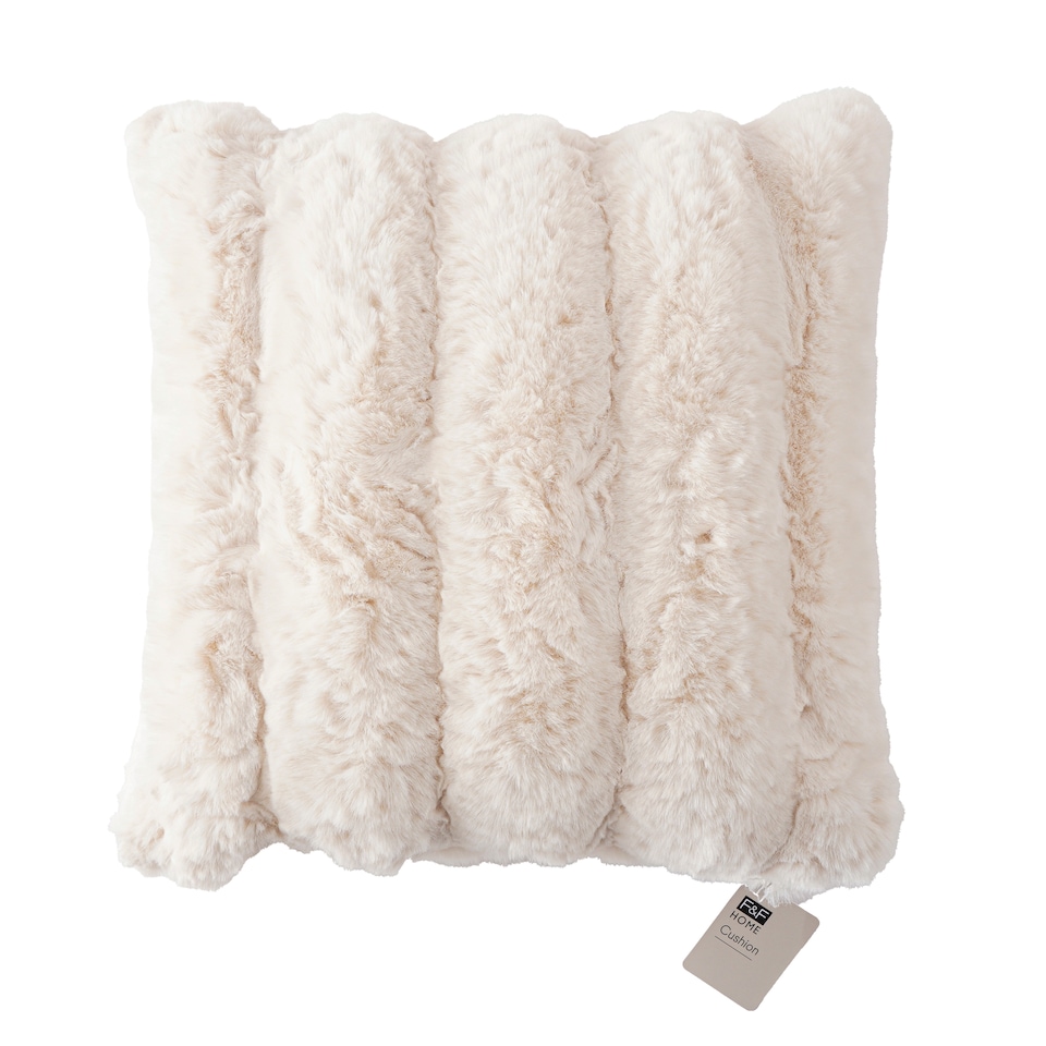 F&F Home Carved Faux Fur Cushion 