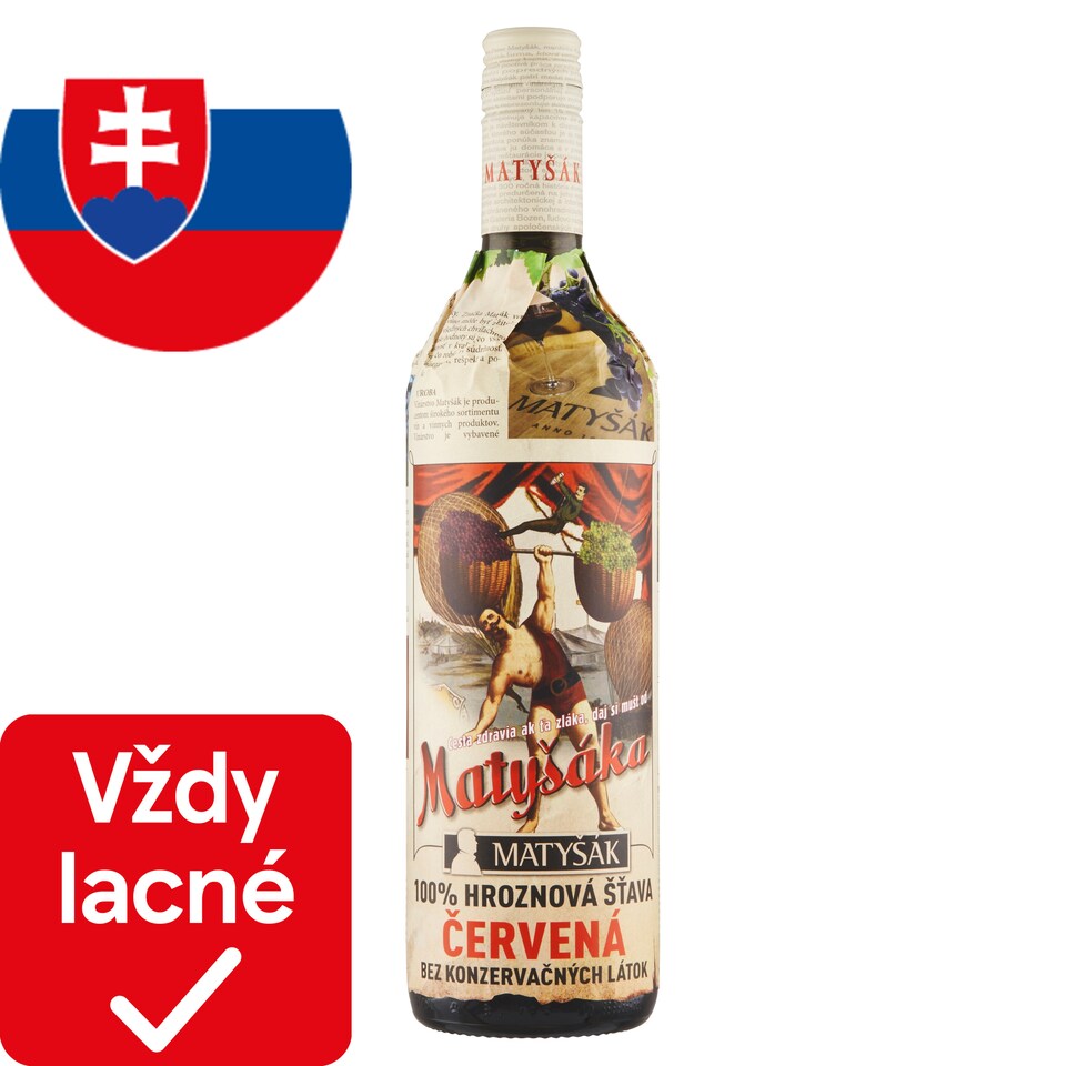 Matyšák 100% hroznová šťava červená 0,75 l