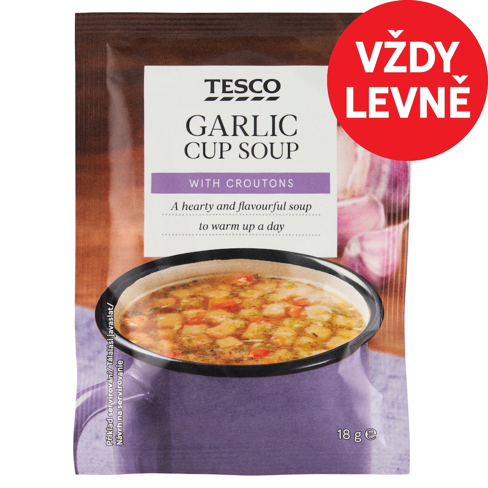 Tesco Instantní česneková polévka s krutony 18g