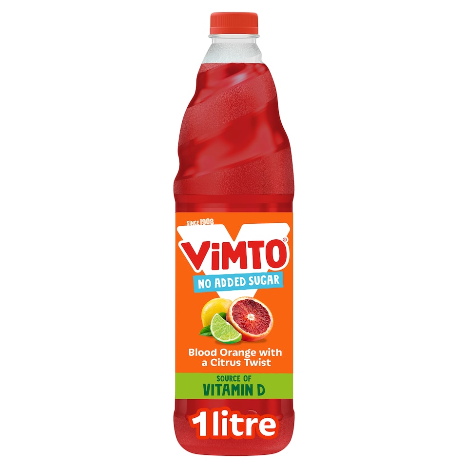 Vimto No Added Sugar Squash - Blood Orange with a Citrus Twist 1 Litre