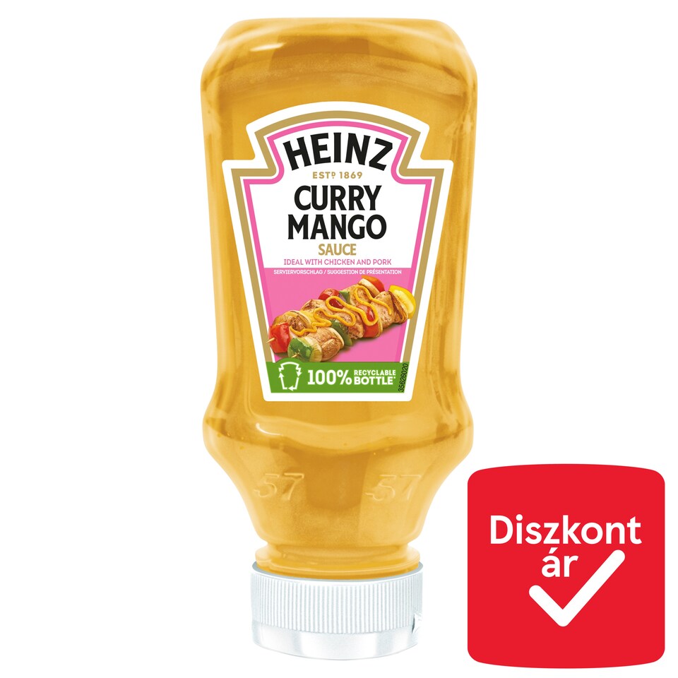 Heinz curry-mangó ízű krémes gyümölcsös jellegű szósz 225 g