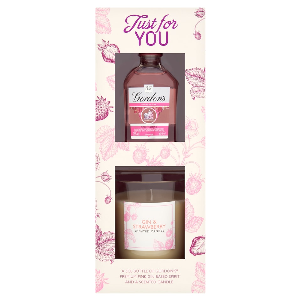 Gordon's Pink Gin & Scented Candle Gift Set 37.5% Vol 5Cl
