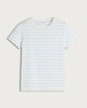 image 4 of F&F Pure Cotton Stripe Print Short Sleeved T-Shirt in Multi White