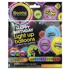 Illooms Happy Birthday Balloons - 15Pk