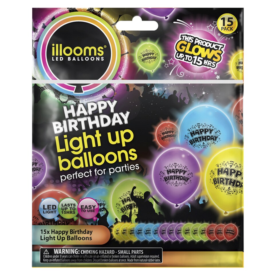 Illooms Happy Birthday Balloons - 15Pk
