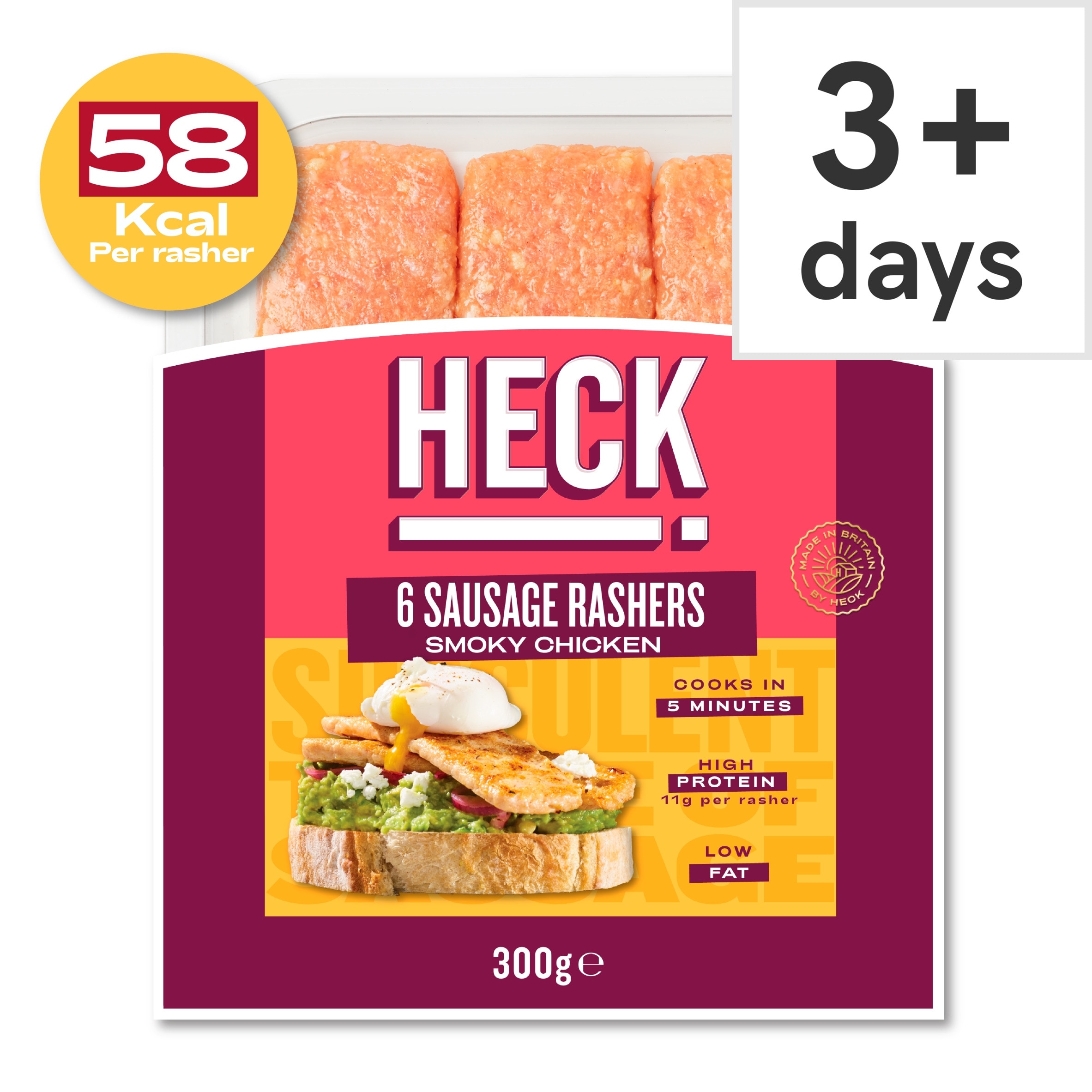 Heck 6 Smoky Chicken Sausage Rashers 300g