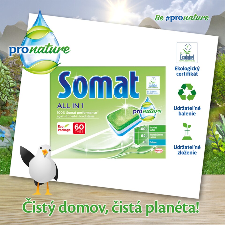 image 1 of Somat All in 1 ProNature Organic Dishwasher Tablets 60 Tabs