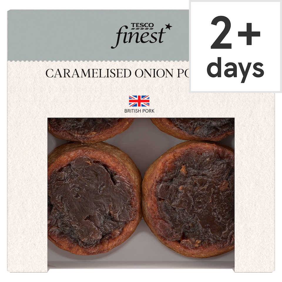 Tesco Finest Caramelised Onion Topped Pork Pies 200g