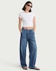 image 1 of F&F High Rise Relaxed Jeans in Navy