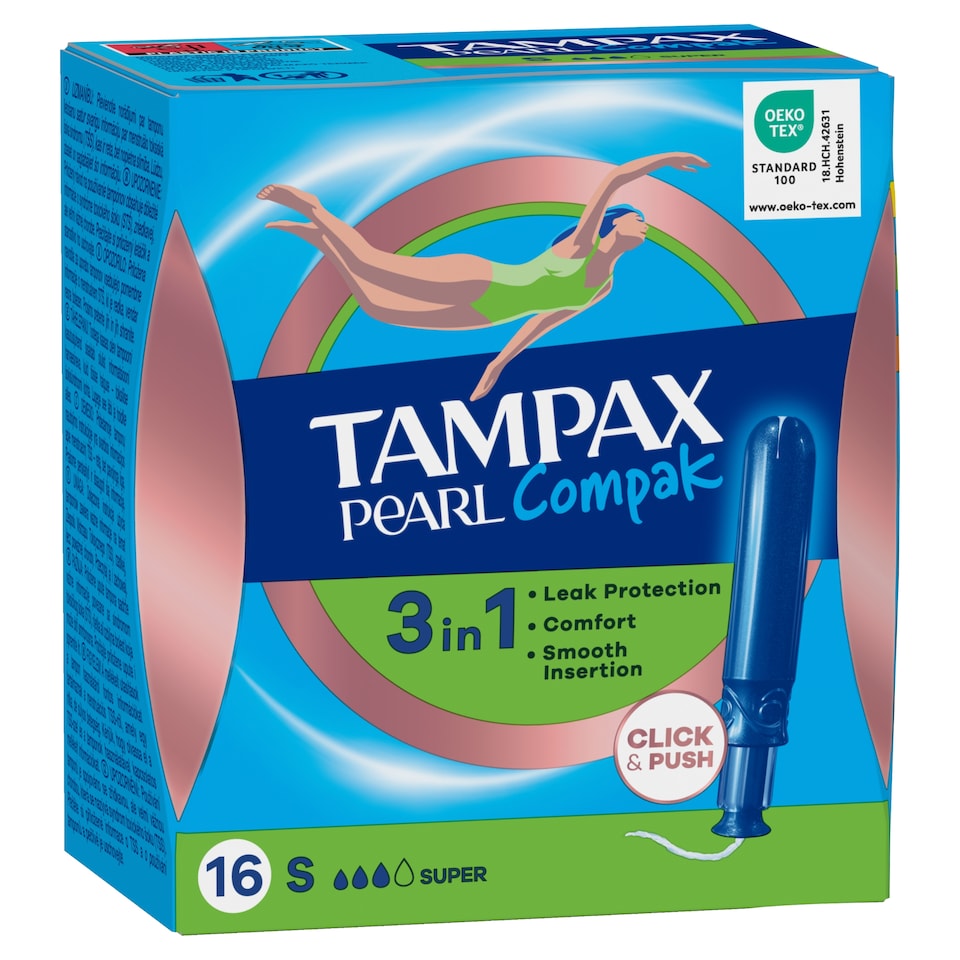 Obrázek 1 pro produkt Tampax Pearl Compak Super Tampony S Aplikátorem ×16