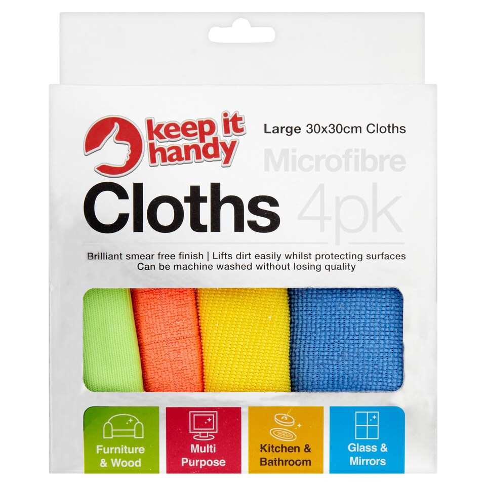 KEEP IT HANDY MICROFIBRE CLOTH 4 PK