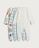 image 2 of F&F Baby 3-Pack Pure Cotton Long Sleeved Sleepsuits in Blue