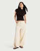 image 2 of F&F Cotton Rich Slash Neck Short Sleeved Top in Brown