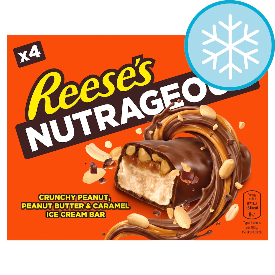 Reese's Nutrageous Peanut Butter Ice Cream Bar 4 x 53ml