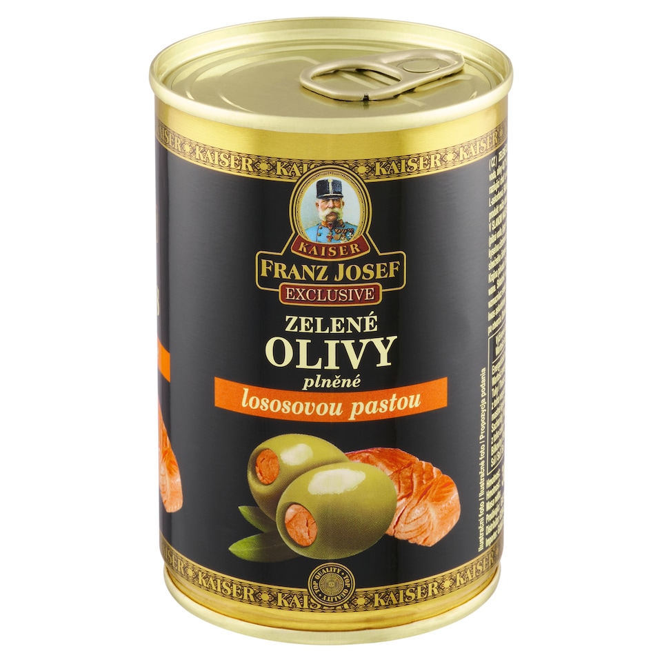 image 1 of Franz Josef Kaiser Exclusive Green Olives Stuffed with Salmon Paste 300g
