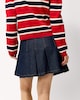 image 4 of F&F Pure Cotton Pleated Denim Mini Skirt in Navy