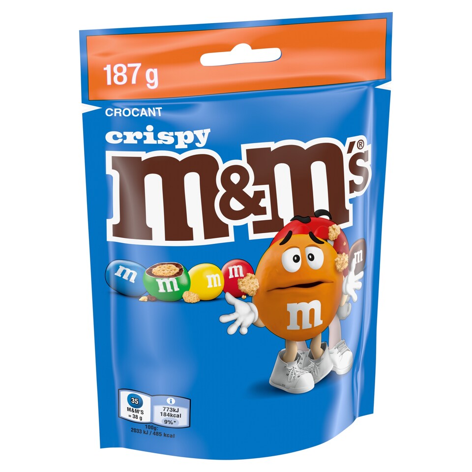 Obrázek 1 pro produkt M&M's Dražé z mléčné čokolády s křupavou rýžovou náplní v cukrové polevě 187g