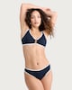 image 1 of F&F Textured Contrast Trim Co-ord Bikini Bottoms in Navy
