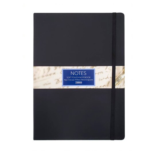 Tesco Black Soft Touch Notebook 192 Pages Tesco Groceries