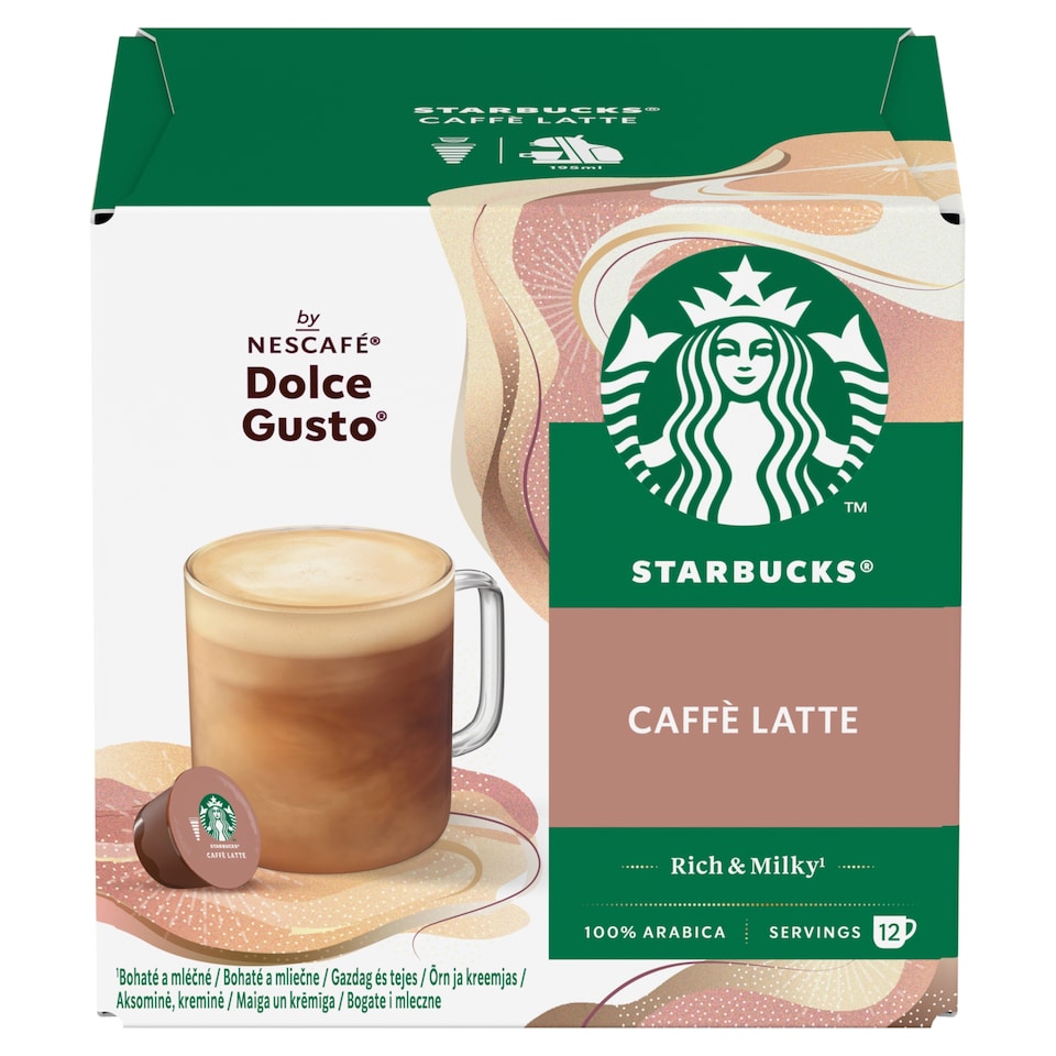 Starbucks by Nescafé Dolce Gusto Caffé Latte kávé kapszula 12 db/12 csésze 121,2 g  1. kép