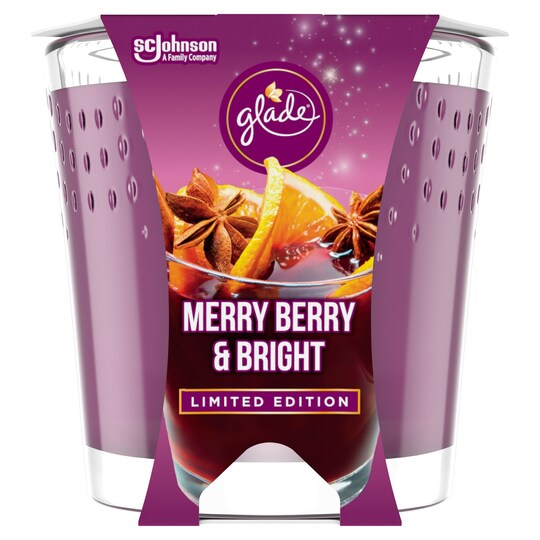 Glade Candle Merry Berry And Bright 129G Tesco Groceries