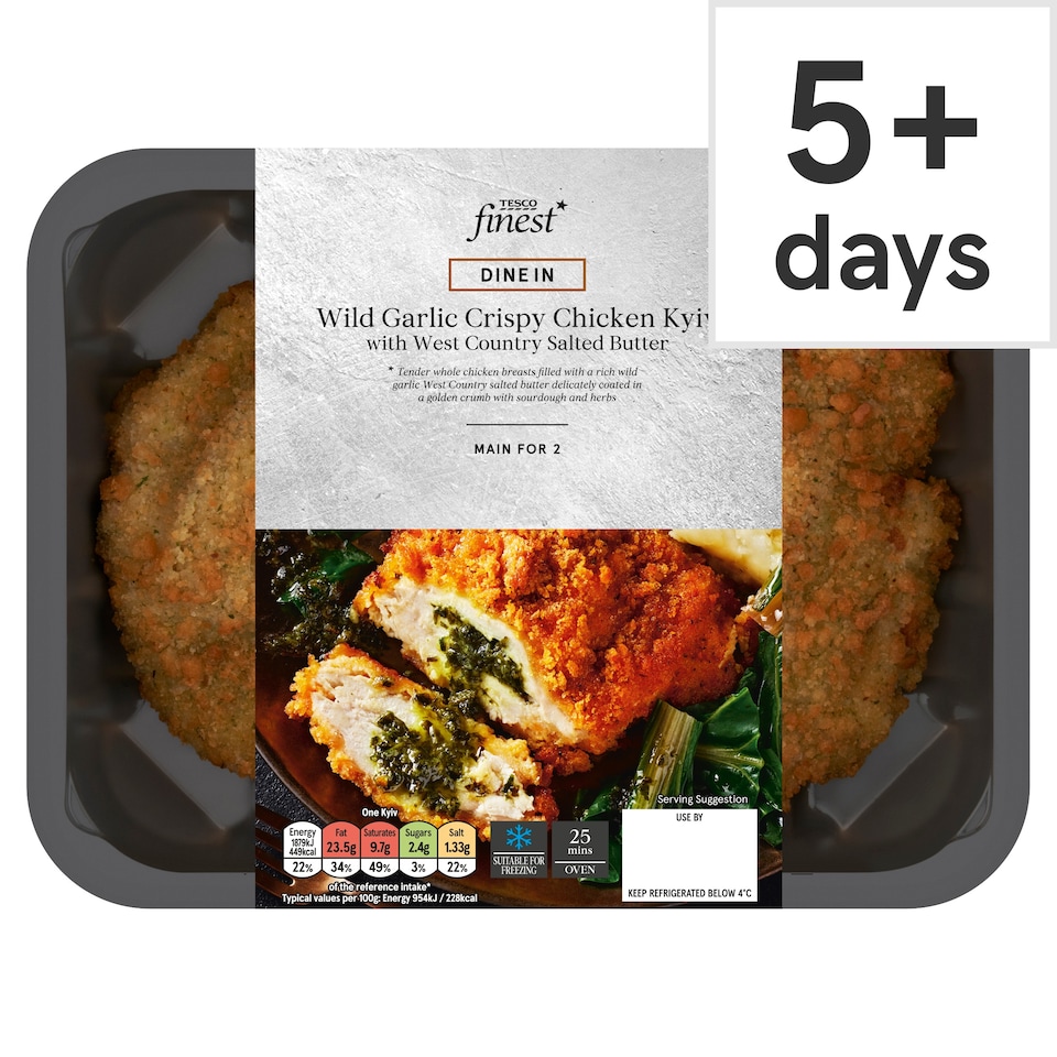 Tesco Finest Wild Garlic Crispy Chicken Kyiv 395g