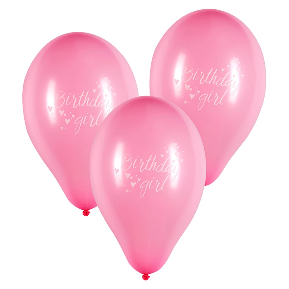 Tesco Birthday Girl Balloons 10 Pack