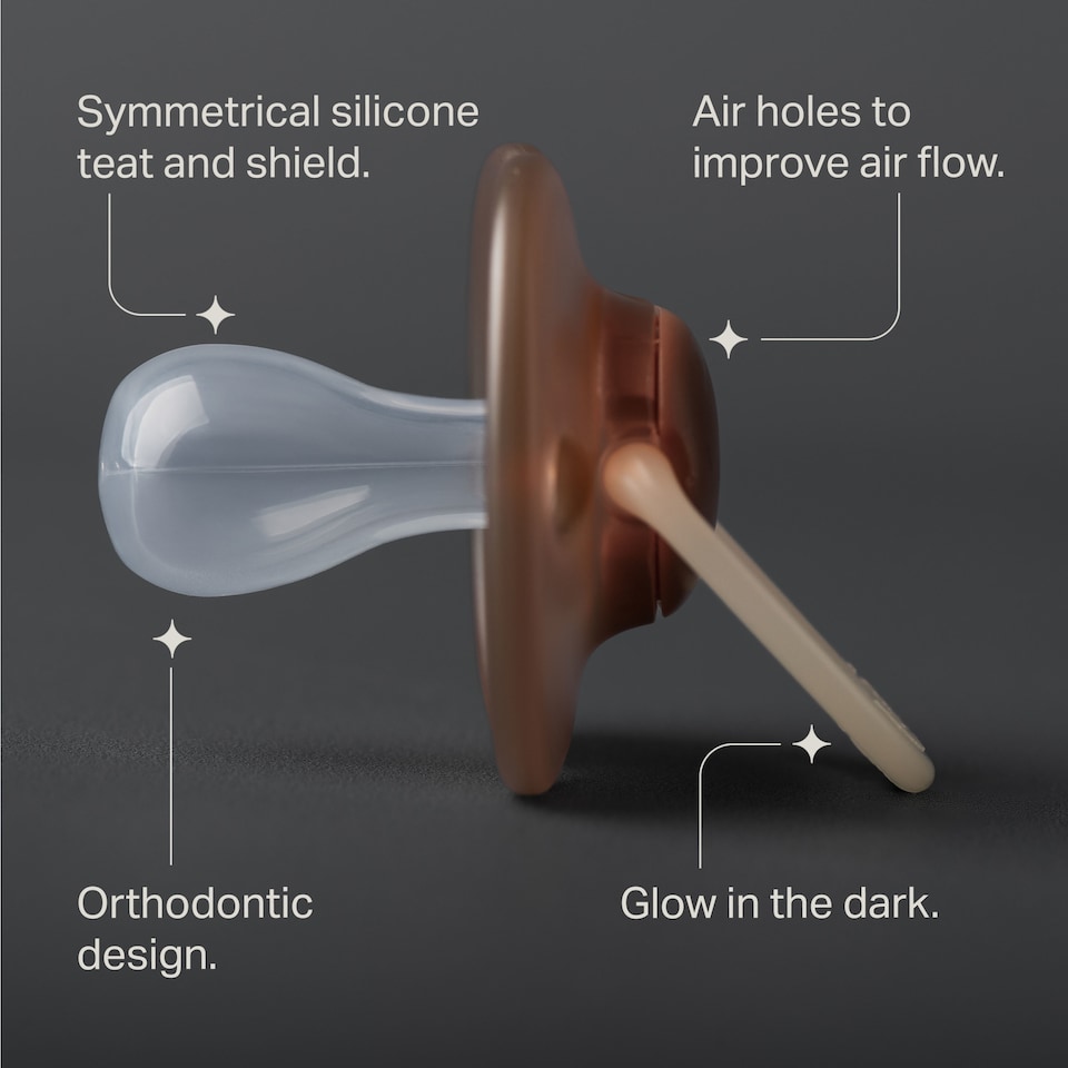 image 1 of TOMMEE TIPPEE NIGHT GLOW ORTHODONTIC SILICONE 6-18M 2 SOOTHERS