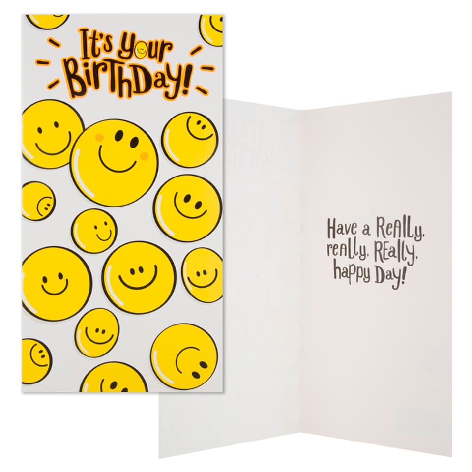 image 1 of Hallmark Birthday Card It's Your Birthday Smiley Faces