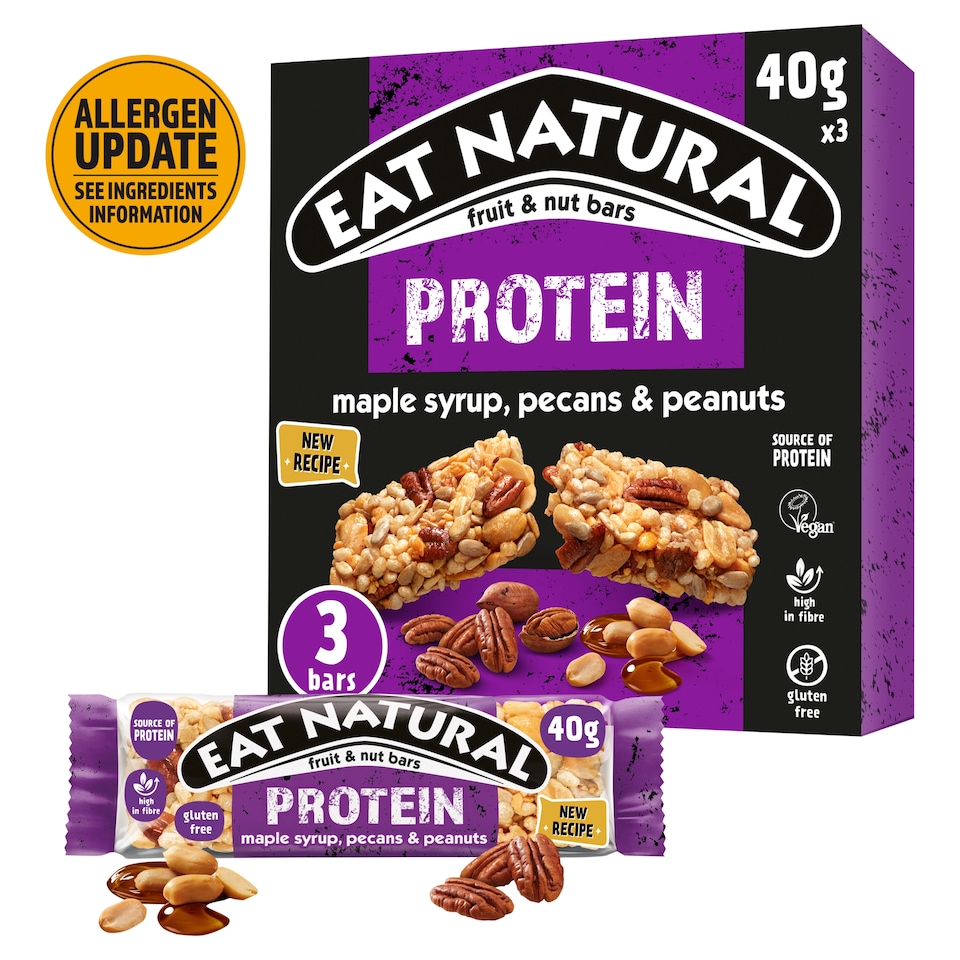 image 1 of Eat Natural Protein Bars - Maple Syrup, Pecans & Peanuts 3 Pack 40g