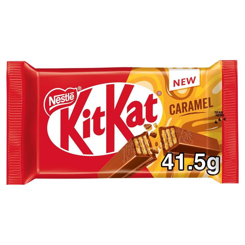 Kit Kat 4 Finger Caramel Chocolate Bar 41.5g Tesco Groceries