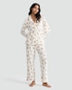 image 2 of F&F Fleece Teddy Bear Print Revere Pyjama Set in Cream