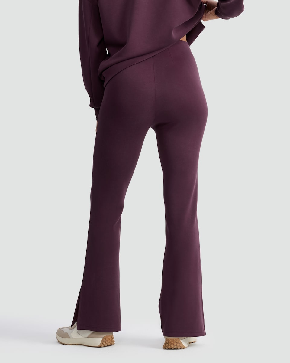 image 1 of Rise by Zara McDermott Flared Pull On Pyjama Trousers in Purple