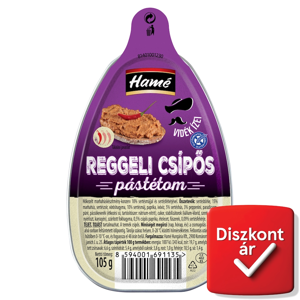 Hamé reggeli csípős pástétom 105 g