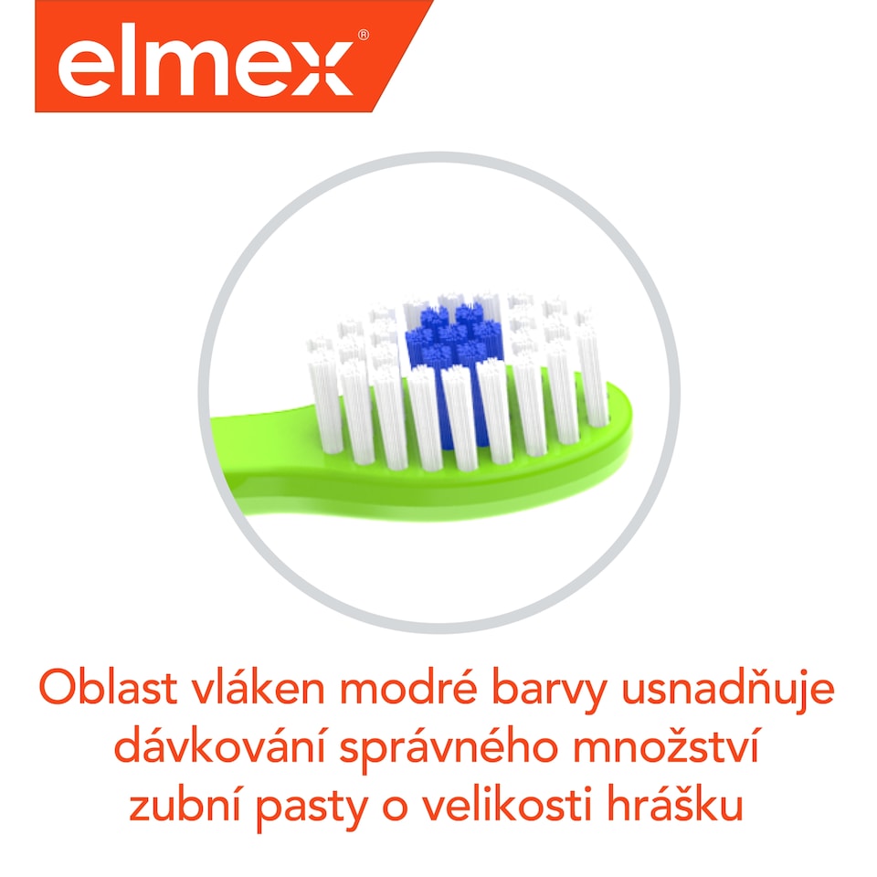 Obrázek 1 pro produkt elmex® Kids dětský zubní kartáček pro děti ve věku 3-6 let 2ks