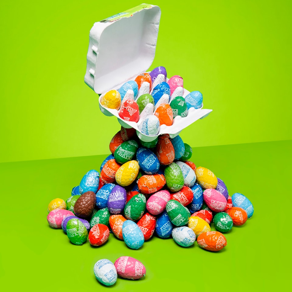 image 1 of Tony's Chocolonely 12 Egg-Stra Special Chocolate Eggs 150G