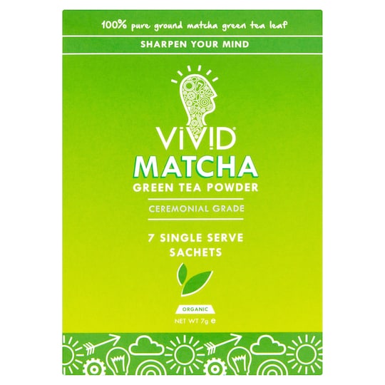 Vivid Matcha Green Tea Powder 7 X 1G Tesco Groceries
