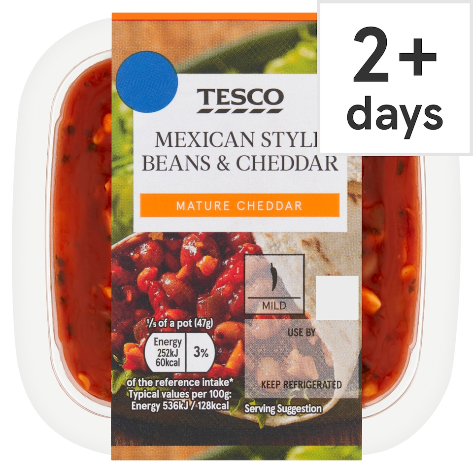Tesco Mexican Style Beans & Cheddar Sandwich Filler 235g