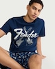 image 1 of Fender Pure Cotton Guitar Print Shorts Pyjama Set in Navy
