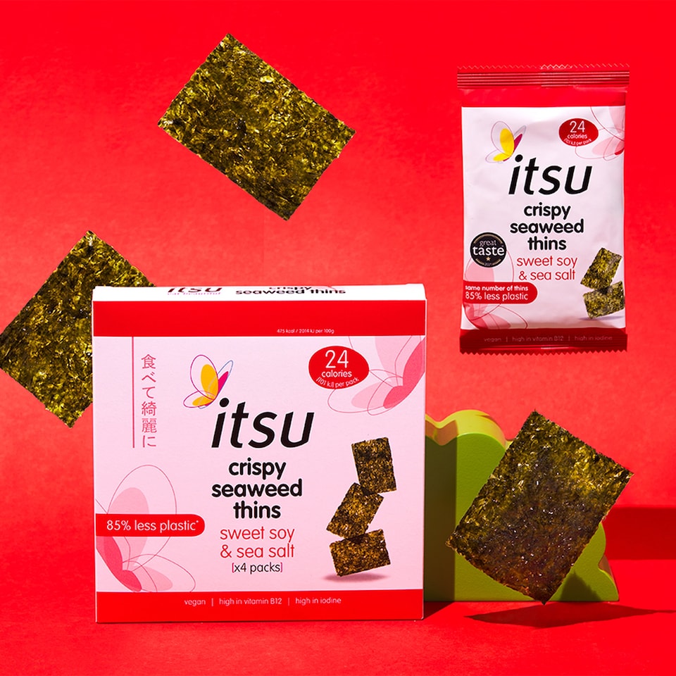 image 1 of Itsu Seaweed Sweet Soy & Sea Salt Thins 4 X 5G