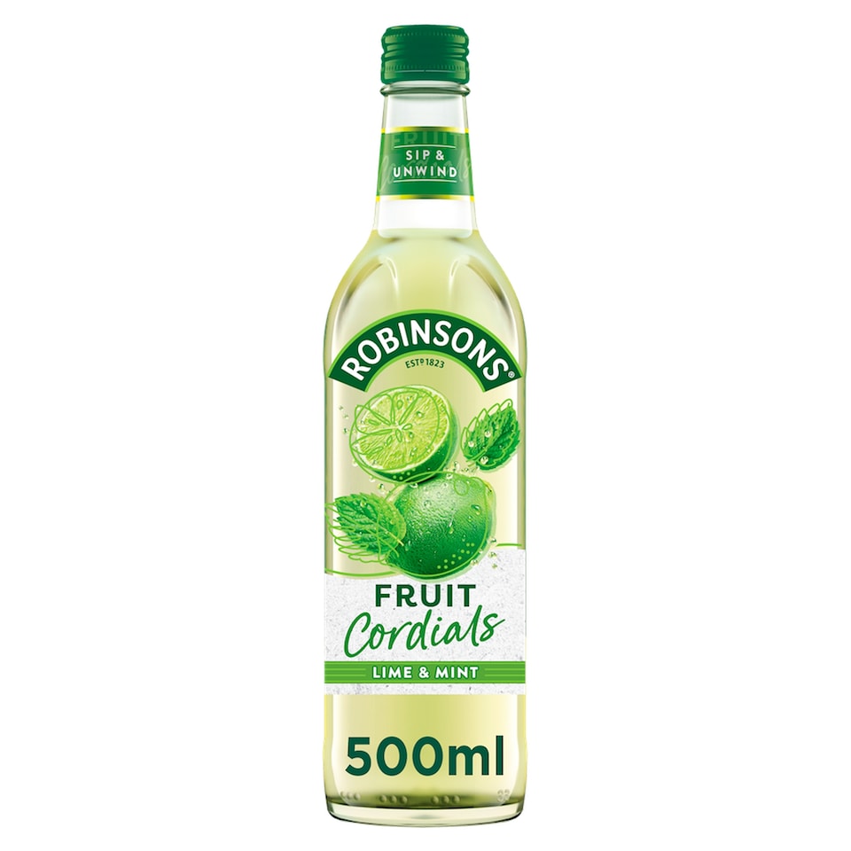 image 1 of Robinsons Crushed Lime & Mint Fruit Cordial 500ml